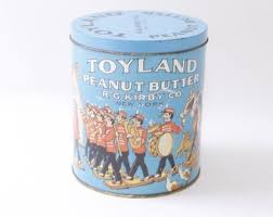 Toyland, Peanaut Butter, Parade, Tin, Metal, Blue, Kitchen ...