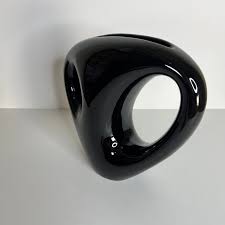 VTG Haeger Floral Vase 8601 Black Artech 9” Tall X 10” Wide ...