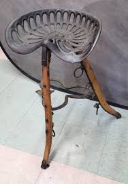 Lot - Antique Hand Made Tractor Seat Stool