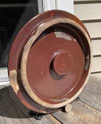 Antique Brown Rustic Stoneware Recessed Big Button Knob Crock Lid ONLY 11.5"dia - Etsy