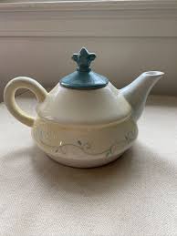 Tracy Porter Hand Painted Small Teapot Teal Floral Swirl Tea ...
