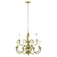 Williamsburg Two Tier 12 Arm Polished Brass Chandelier For ...