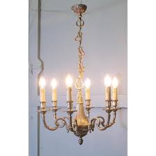 Large French Gilded Brass 6-Branch Chandelier, 1900s | Chairish