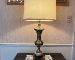 Vintage Mid Century Brass & Marble Table Lamp by Nova - Etsy