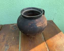 Old Handmade Clay BIG Jug Ukrainian Ethnic Traditional Pot ...