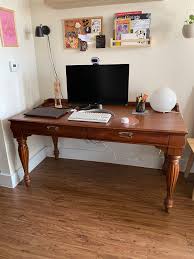 Large Solid Wood Computer Desk - Home office - Vintage ...