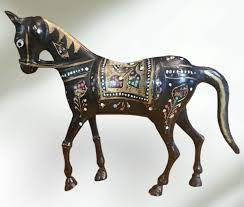 Black Cast Metal Horse Hand Painted Wedding Ceremonial ...
