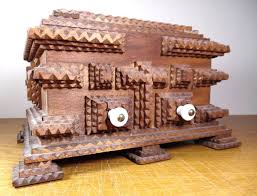 1890 TRAMP ART SEWING BOX Signed! Provenance! Fine Condition ...