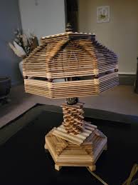 Popsicle Stick Lamp, Boho, Tramp Art - Etsy