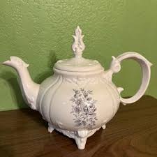 Vintage Loma Pottery Footed Teapot Set With 2 Cups Teacups Victorian Floral Flowers Motif - Etsy