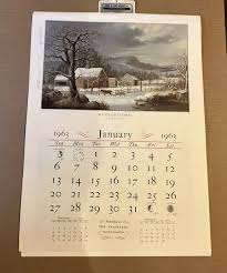 Antique Currier & Ives Calendar Travelers Hartford Conn 20 ...
