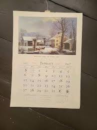 1957 Currier & Ives Calendar Art Travelers Insurance ...