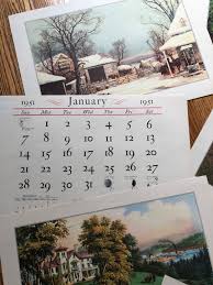 Traveler Insurance Co. 1951 Currier and Ives Calendar 16”x11 ...