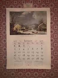Original 1970's Currier and Ives Calendars, the Travelers ...