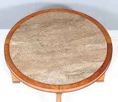 French Art Deco Coffee Table with Travertine top, 1940s For Sale at 1stDibs