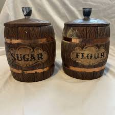 Vintage MTM Treasure Craft Sugar And Flour Canister Set ...
