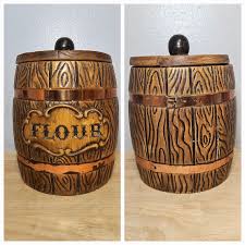 Vintage Faux Wooden Barrel Canisters Each Sold Separately - Etsy
