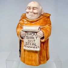 Vintage Thou Shalt Not Steal Friar Monk Cookie Jar Treasure ...