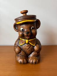 Vintage Treasure Craft Teddy Bear Cookie Jar Made in USA - Etsy