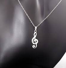 Music Note Stainless Steel Necklace Treble Clef Pendant ...