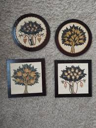 Vintage Madaba "Tree Of Life" Framed Mosaic Jordanian Stone ...