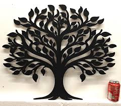 650mm X 550mm Black Wooden Tree Leaf Wall Door Decoration ...