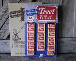 Treet Razor Blade Drug Store Counter Top Display Card With ...