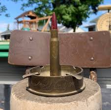 Antique WW2 Trench Art Ashtray - Brass Shell Base Bullet Casing Center - Battle Locations Punched Into Sides - 1940's Militaria - Etsy