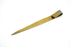 Letter Opener Hallmarked Brass Forged Bauhaus Hammered Hallmark Letter Knife Handmade - Etsy