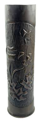 Antique WW1 Shell Trench Art Flowers Leaves Cross of Lorraine | eBay