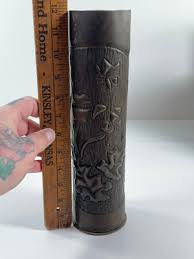 Antique WW1 Shell Trench Art Flowers Leaves Cross of Lorraine | eBay Australia