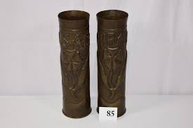Sold at Auction: Pair of WWI Trench Art Artillery Shells