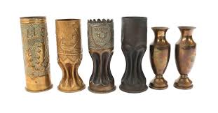 Sold at Auction: WWI US TRENCH ART ARTILLERY SHELL VASES