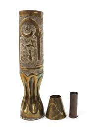 Sold at Auction: WWI OTTOMAN ARTILLERY SHELL TRENCH ART VASE & CUP