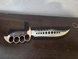 Over 5in. Stainless Steel Blade Brass Handle Collectible ...