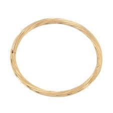18 Karat Yellow Gold Twist Ribbed Hinged Bangle Bracelet For ...