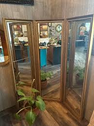 Amazing Antique Gold 3 Part Folding Floor Mirror for Sale in ...