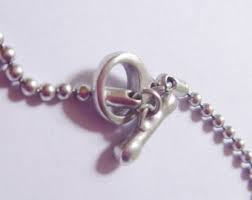 1990's Silver Plated Ball Chain Necklace With Enameled ...