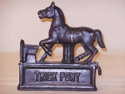 Vintage Cast Iron Trick Or Circus Horse Bank