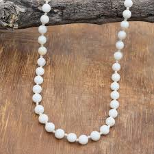 A+ 7MM Natural White Agate Smooth Round Gemstone 24" Thread ...