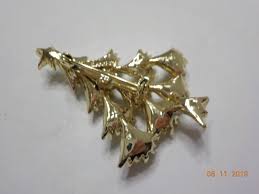 Vintage 1960s Gerry's Gold Tone Christmas Tree Brooch (2236 ...