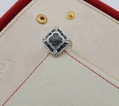 0.68 Ct Blue White Natural Diamond Clover Engagement Ring 925 Sterling Silver | eBay