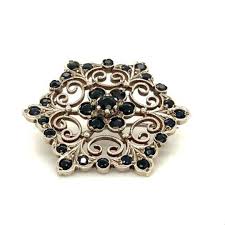 Vintage Sterling Art Deco Filigree Ornate Cluster Black Onyx Stone Brooch Pin - Etsy
