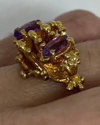 Vintage Purple Amethyst Ring 925 Sterling Silver Size 7.5 ...