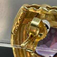 Amethyst 14k Yellow Gold Stud Earrings – Time & Tide