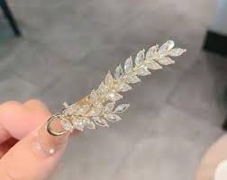Fashion Leaf Zircon Duckbill Clip Summer Hairpin High-grade ...