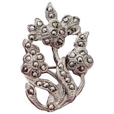 Artel Sterling Silver Marcasite Flower Pin Signed, E685. For ...