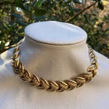 Trifari | Jewelry | Vtg Crown Trifari Gold Leaf Necklacechoker | Poshmark