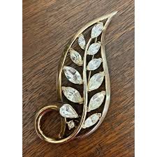 Vintage Crown Trifari Alfred Philippe Clear Rhinestone Gold ...