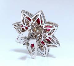 18.60ct GIA Certified Diamond Ruby Cluster Earrings 18kt ...
